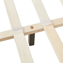 Lit double capitonné 140 x 200cm cuir synthétique avec sommier à lattes noir Corium