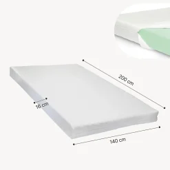 Lit double capitonné Tröstiar avec éclairage LED et matelas 140 x 200 cm anthracite en.casa