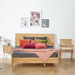 Lit double DALHIA Style scandinave en bois, 160 x 200