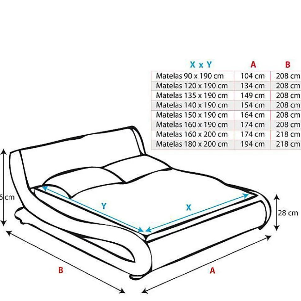 Lit double DESIGN AMEUBLEMENT Alessia 160x200 cm noir simili cuir