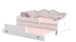 Lit double EMMA avec rail 160x80 gris