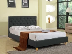 Lit double "Emmy" 140 x 190 cm Gris