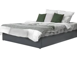 Lit double en PVC avec coffre "Ava" 140 x 190 cm Gris