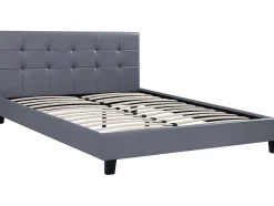 Lit double en pvc "Julia" - 140 x 190 cm - Gris