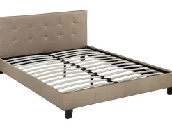 Lit double en pvc "Julia" - 160 x 200 - Taupe