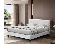 Lit double en pvc "Julia" 180 x 200 Blanc