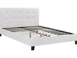 Lit double en pvc "Julia" - 140 x 190 cm - Blanc