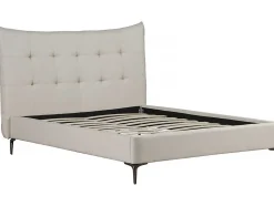 Lit double en tissu capitonné " Aspen" 140 x 190 cm Beige