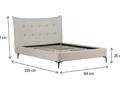 Lit double en tissu capitonné