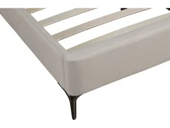 Lit double en tissu capitonné