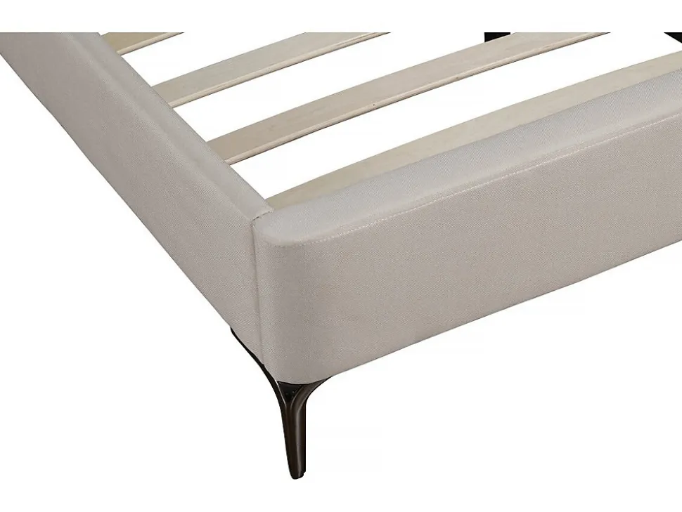 Lit double en tissu capitonné " Aspen" 140 x 190 cm Beige