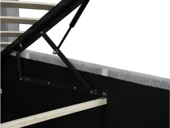 Lit double en velours côtelé avec coffre et lampe intégré 