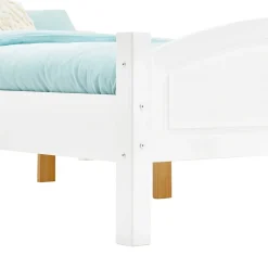 Lit double FLIMS, 140 x 190 cm en pin massif lasuré blanc