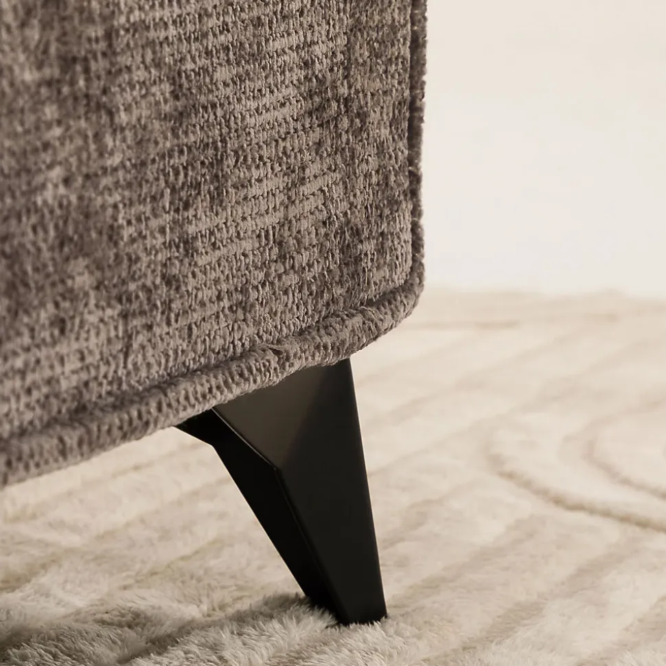 Lit double LEVERDA 140 x 190 cm, revêtement en tissu - Brun