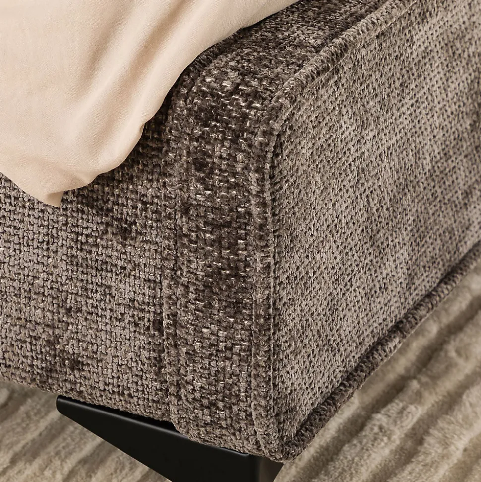 Lit double LEVERDA 140 x 190 cm, revêtement en tissu - Gris