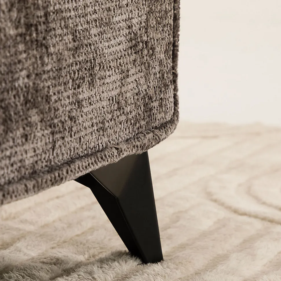 Lit double LEVERDA 140 x 190 cm, revêtement en tissu - Gris