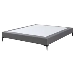 Lit double Lilla 140 x 200 cm gris foncé en.casa