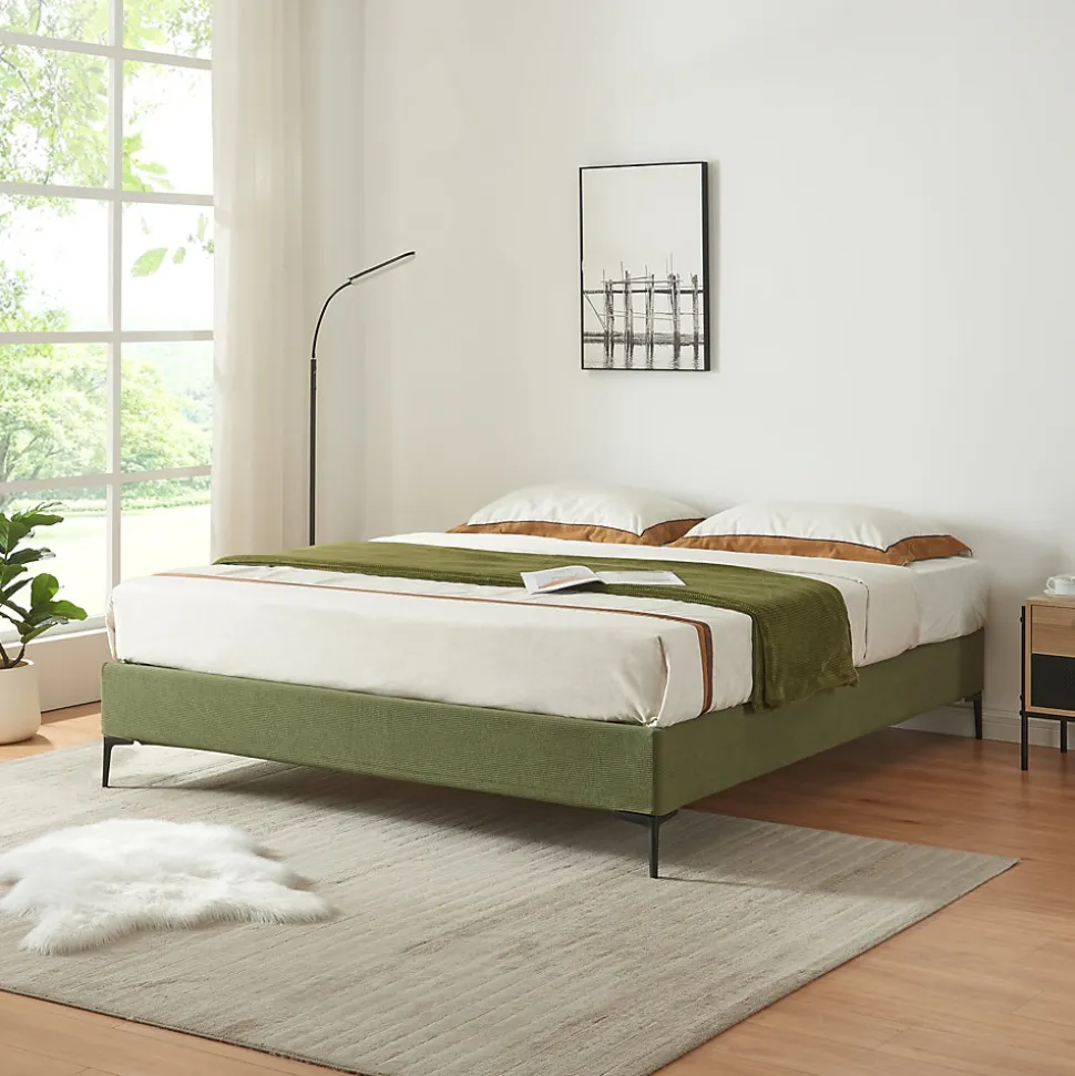 Lit double Lilla 160 x 200 cm vert en.casa