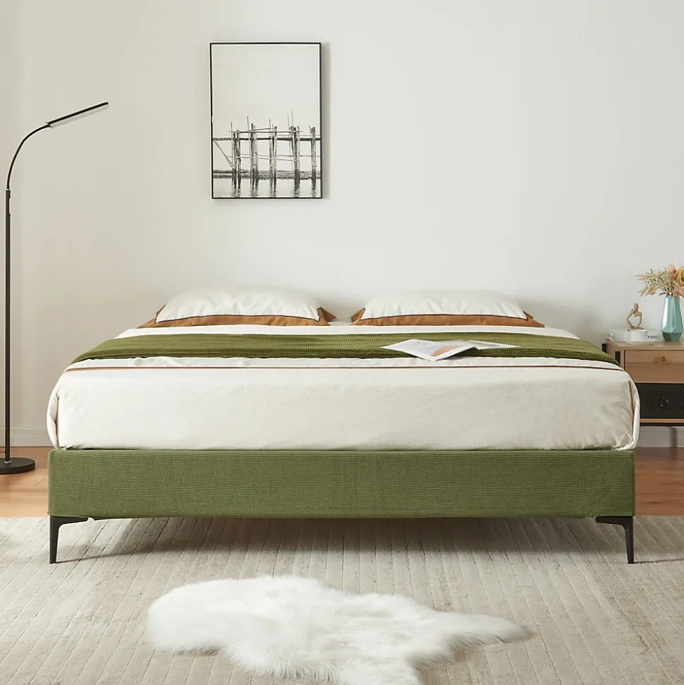 Lit double Lilla 160 x 200 cm vert en.casa