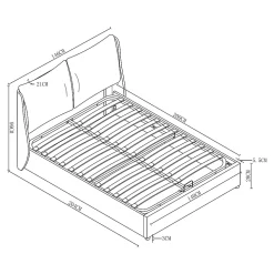 Lit double Lunner 140 x 200 cm beige en.casa