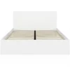 Lit double OMAHA avec tête de lit et sommier 160 x 200 cm blanc