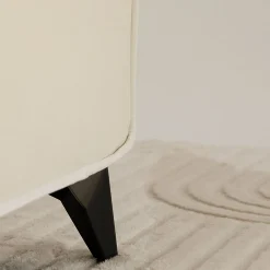 Lit double RAVELLO 140 x 190 cm, revêtement en tissu - Blanc crème