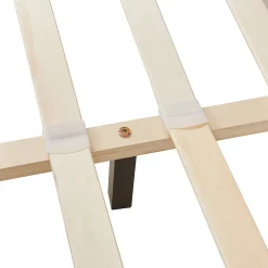 Lit Double Rembourré Albacete Sommier à Lattes Similicuir 140 x 200 cm Blanc Corium