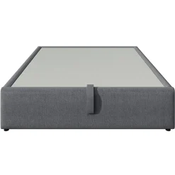 Lit double rembourré 140x200 cm, Lit de rangement Cadre de lit avec USB- C, Sans tête de lit, Coton, Gris,Sans matelas