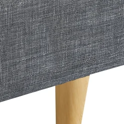 Lit double scandinave BALTA avec tête de lit et sommier 140 x 190 cm tissu gris anthracite
