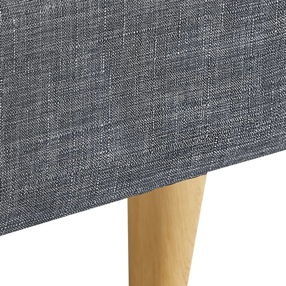 Lit double scandinave BALTA avec tête de lit et sommier 140 x 190 cm tissu gris anthracite