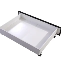 Lit Double 180x200 - Lit Capitonné en Velours Noir avec 2 Tiroirs, Lit Adulte Moderne avec Rangement