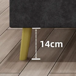 Lit Double 140x200 cm - Lit Adulte avec Tête Cartoon Capitonnée et Cadre Bas, Velours Gris, sans Matelas