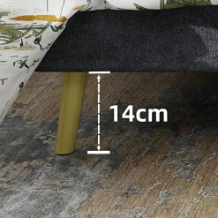 Lit Double 140x200 cm - Lit Adulte avec Tête de Lit Douce et Base Basse, Lit Capitonné Moderne, en Velours Gris, Sans Matelas