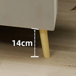 Lit Double 160x200 cm - Lit Adulte et Ado, Cadre Bas Minimaliste et Confortable, Sans Tête de Lit, Beige