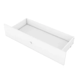 Lit Double 180x200 cm - Lit Adulte avec 4 Tiroirs et Tête Multifonctionnelle - Bois de Pin et MDF - Blanc - Sans Matelas