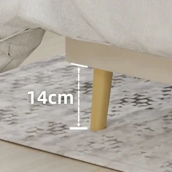 Lit Double 160x200 cm - Lit Adulte Style Moderne avec Tête de Lit Confortable, en Tissu Beige, Sans Matelas