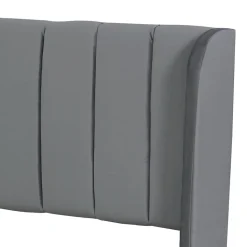 Lit Double 180x200 cm - Lit Capitonné en Velours Gris avec 2 Tiroirs de Rangement, Sommier à Lattes Inclus, Style Moderne