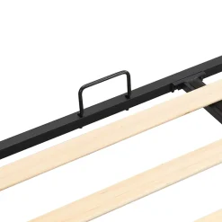 Lit Double 160x200 cm - Lit Double Rembourré avec Tête Boutonnée et Sommier - Velours - Sans Matelas - Gris