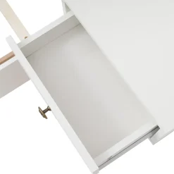 Lit double 140x200 cm - Lit en bois avec 2 tables de chevet et USB - Bois massif - Sans Matelas - Naturel