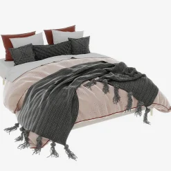 Lit Double 160x200 cm Bas Moderne pour Adulte/Ado avec Structure Stable, Sans Tête de Lit, Sans Matelas, Velours Hollandais Beige