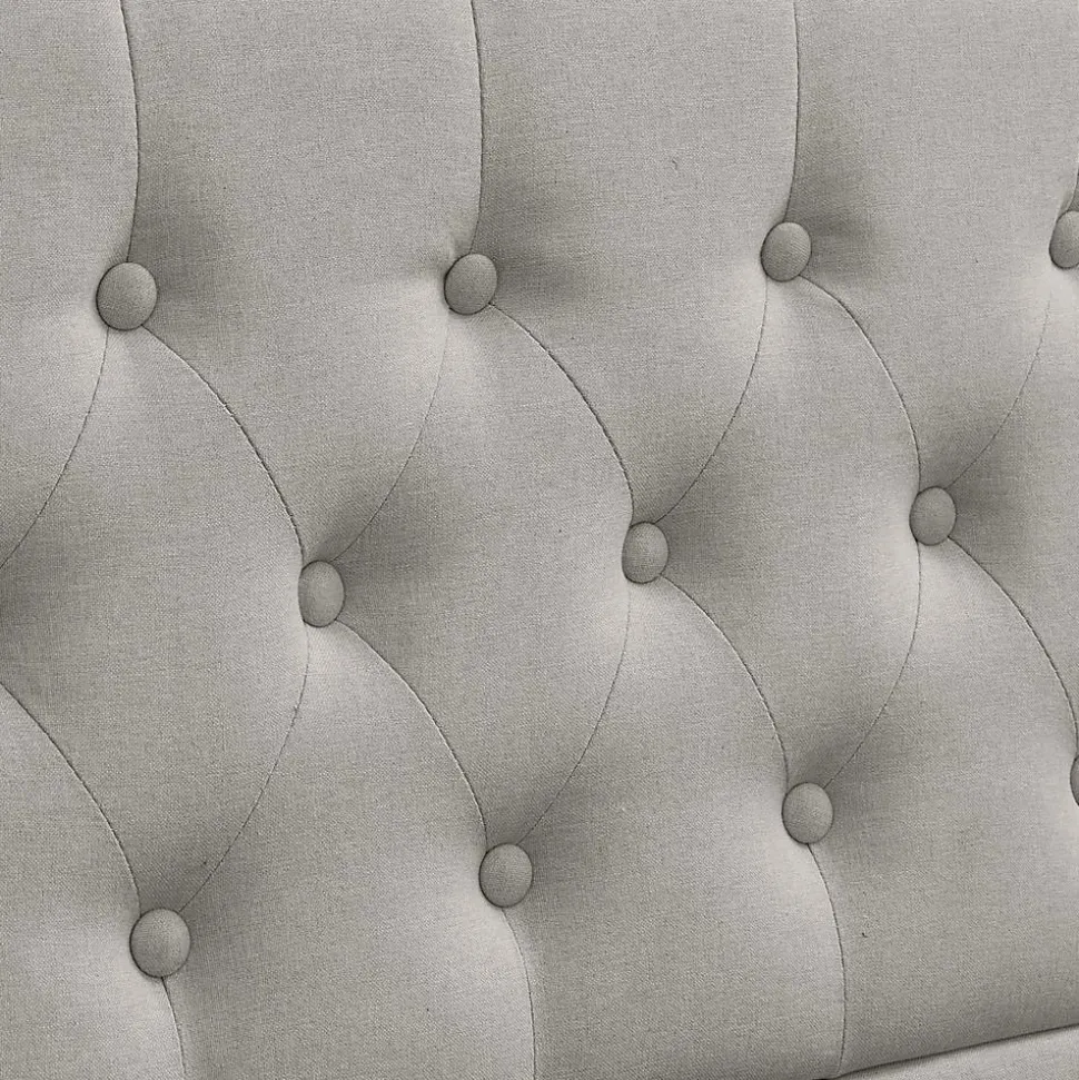 Lit Double 140x200cm Coton-Lin Hydraulique Rangement Rivets Blackcolors