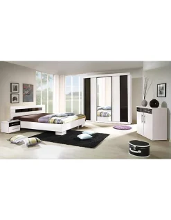 Lit DUBLIN blanc 140 x 190 cm, idéal pour chambre à coucher. Meuble design