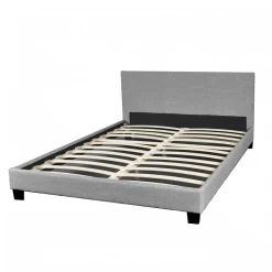 Lit DUBLIN 140x190 + 1 sommier / Gris clair