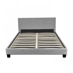 Lit DUBLIN 140x190 + 1 sommier / Gris clair