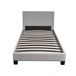 Lit DUBLIN 90x190 + 1 sommier / Gris clair