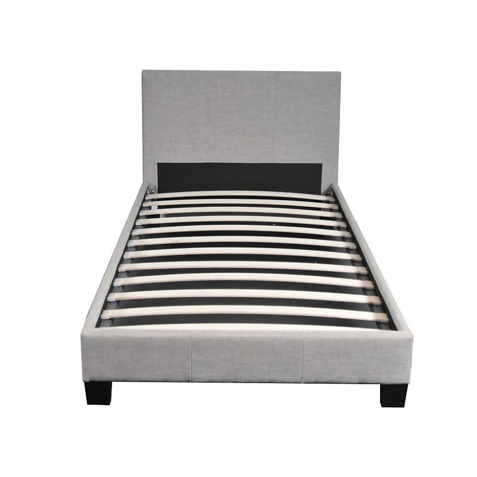 Lit DUBLIN 90x190 + 1 sommier / Gris clair