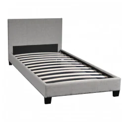 Lit DUBLIN 90x190 + 1 sommier / Gris clair