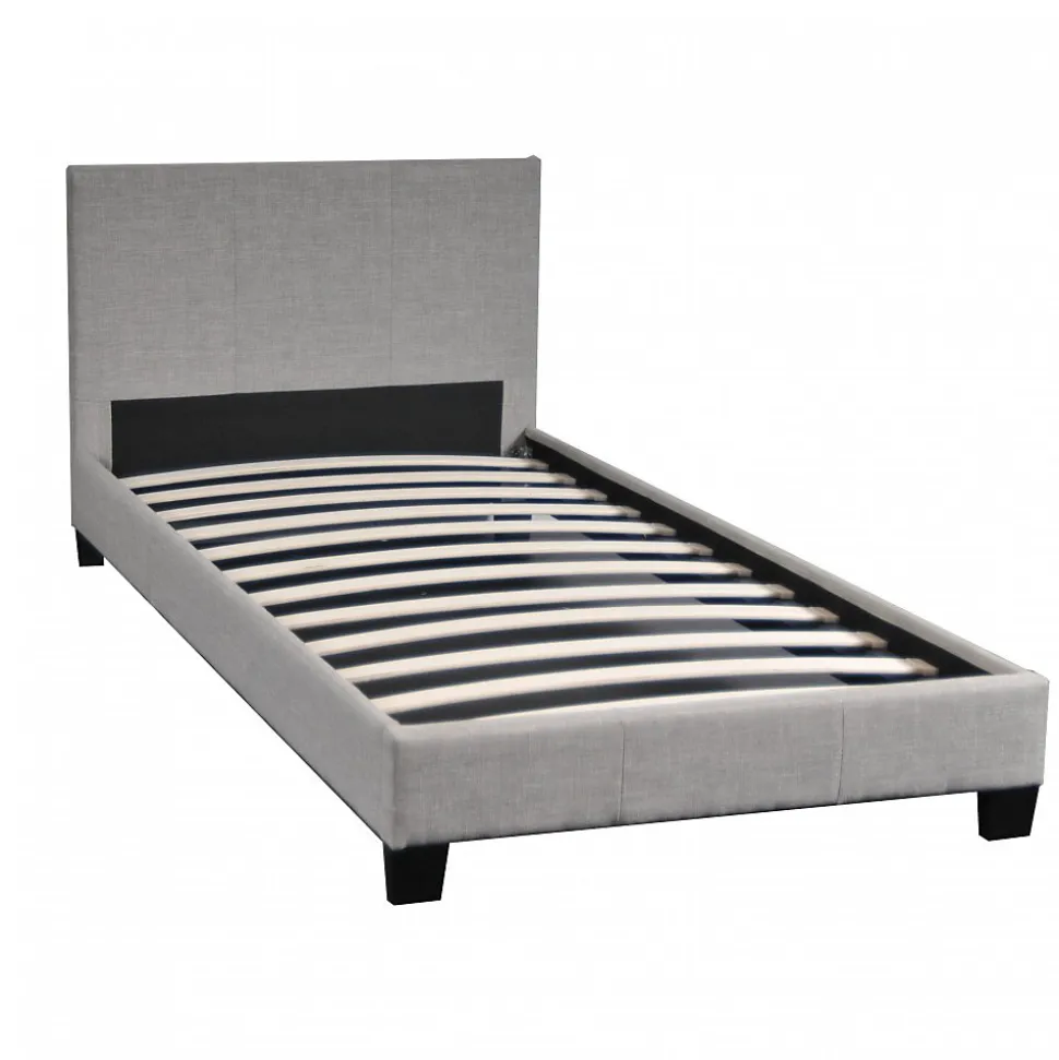 Lit DUBLIN 90x190 + 1 sommier / Gris clair