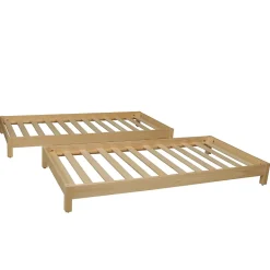 Lit empilable JONAS 90x190 (lot de deux lits)+ 2 sommiers / Naturel