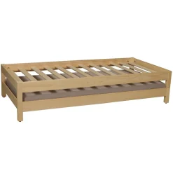 Lit empilable JONAS 90x200 (lot de deux lits)+ 2 sommiers / Naturel